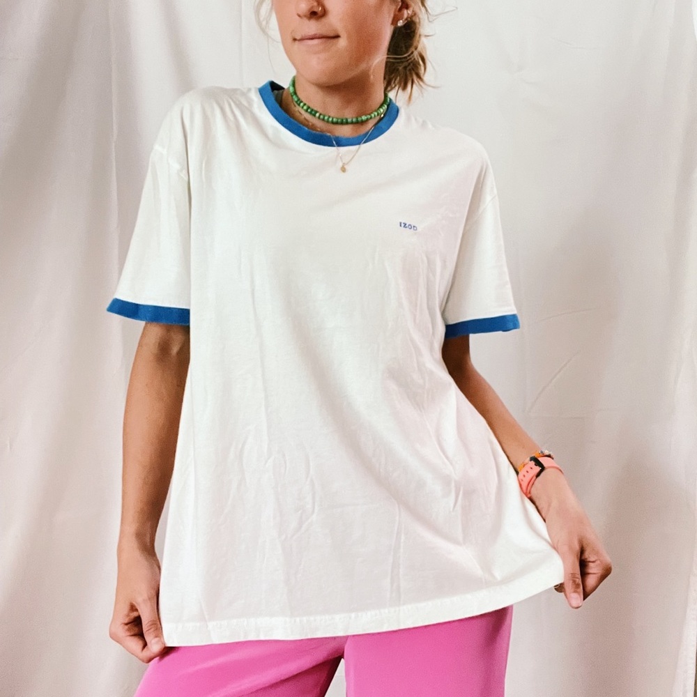 BLUE & WHITE COLORBLOCK TEE 👕🤍